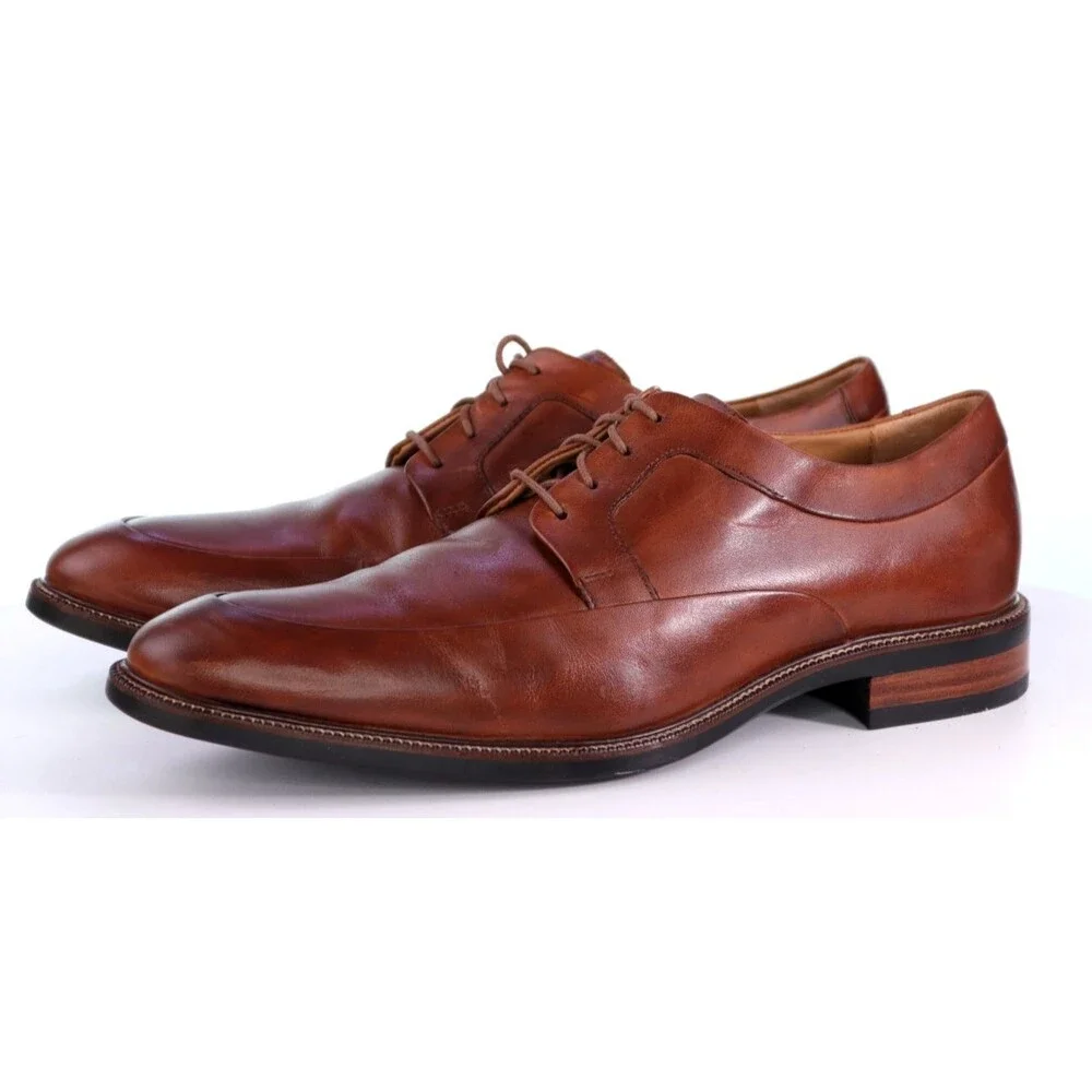 Cole Haan Warren $160 Men's Apron Dress Shoes Size 11.5 M Ox Leather British Tan